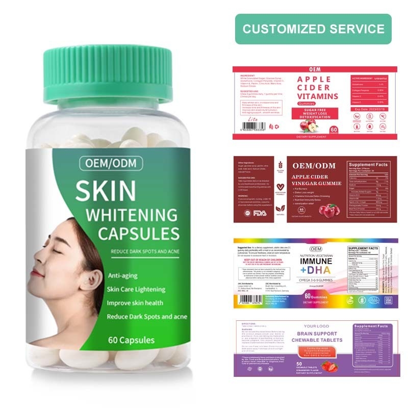 Anti Aging Skin Whitening Capsules อาหารเสริมคอลลาเจนกลูตาไธโอนสำหรับลดจุดด่างดำและสิว