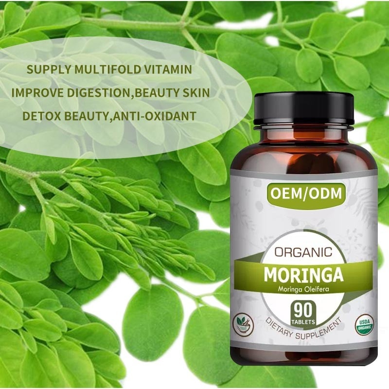 OEM ขายปลีก 1500mg Herbal Slim Capsule เม็ด Moringa Oleifera สําหรับการเผาผลาญไขมัน