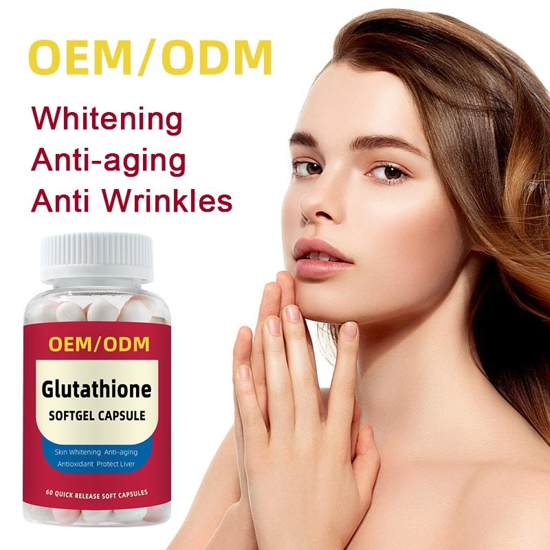 OEM เบลล์ส่วนตัว วิตามินซี 1500mg แท็บเล็ต L-Glutathione สําหรับผิวขาว Softgel