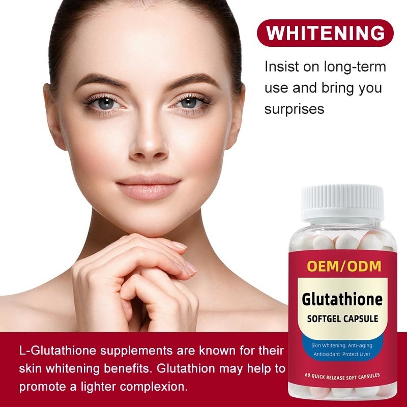 OEM เบลล์ส่วนตัว วิตามินซี 1500mg แท็บเล็ต L-Glutathione สําหรับผิวขาว Softgel