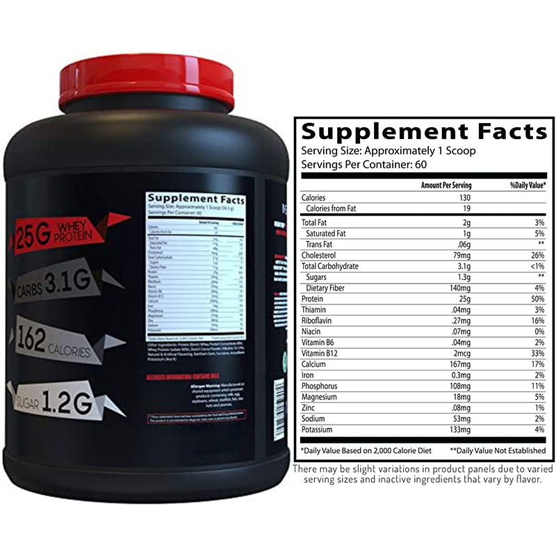 อาหารเสริม 2.2g ผงโปรตีน OEM 80 Bulk Isolate Concentrate 100% Gold Standard Whey Protein