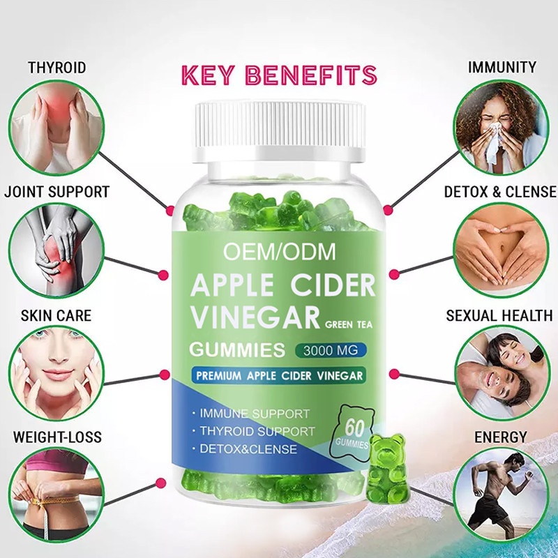 Oem Apple Cider Gummies มังสวิรัติอินทรีย์ Keto Bhb ลดน้ำหนักลูกอมน้ำส้มสายชูแอปเปิ้ลไซเดอร์