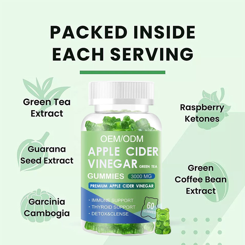 Oem Apple Cider Gummies มังสวิรัติอินทรีย์ Keto Bhb ลดน้ำหนักลูกอมน้ำส้มสายชูแอปเปิ้ลไซเดอร์