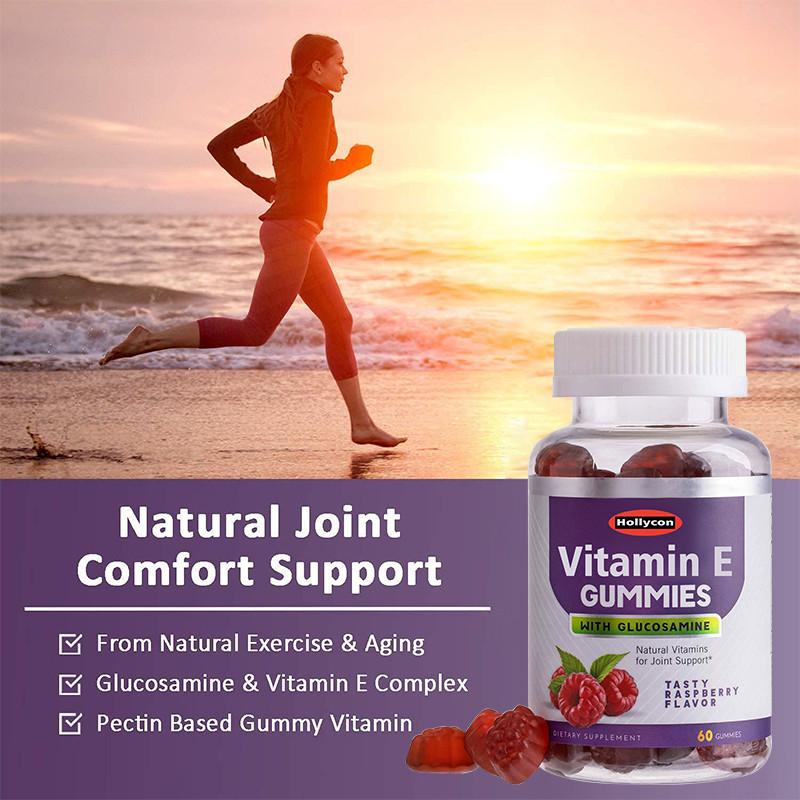 อาหารเสริมรสชาติที่กำหนดเอง OEM วิตามินอี Gummies สุขภาพกระดูกและภูมิคุ้มกัน Gummies