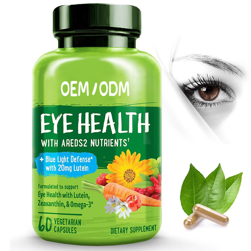 อาหารเสริมต่อต้านความเมื่อยล้า OEM สำหรับตาแห้ง Healthy Vision Eye Support 60 Vegan Capsules