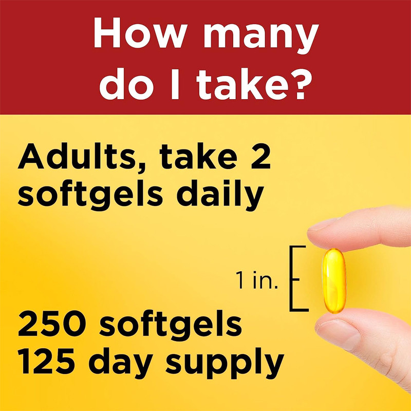 1000Mg Softgels Omega 3 Fish Oil สำหรับอาหารเสริมเพื่อสุขภาพหัวใจ 250 Softgels 125 วัน