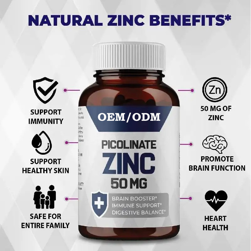 OEM Zinc Picolinate 30mg อาหารเสริมที่ดูดซึมได้ดีสําหรับการเติบโต
