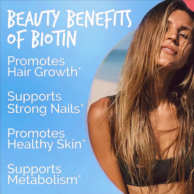OEM ผลิตภัณฑ์บำรุงผิว Biotin วิตามิน Gummies ผมผิวหนังและเล็บ Regrowth 10,000 Mcg Softgels 100 จำนวน