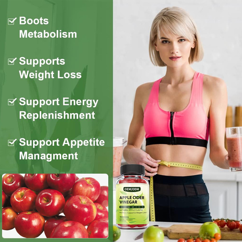 HACCP Apple Cider Vinegar Gummies พร้อมดีท็อกซ์ควบคุมการเผาผลาญของมารดาเพื่อช่วยลดไขมันหน้าท้องที่ดื้อรั้น