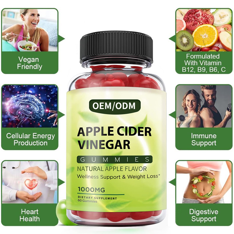 HACCP Apple Cider Vinegar Gummies พร้อมดีท็อกซ์ควบคุมการเผาผลาญของมารดาเพื่อช่วยลดไขมันหน้าท้องที่ดื้อรั้น