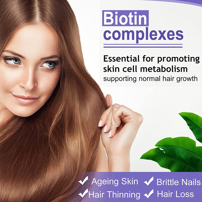 25000 Mcg Biotin Vitamin Pills Hair Skin Nails For Women's Health 60pcs feme hair tablets