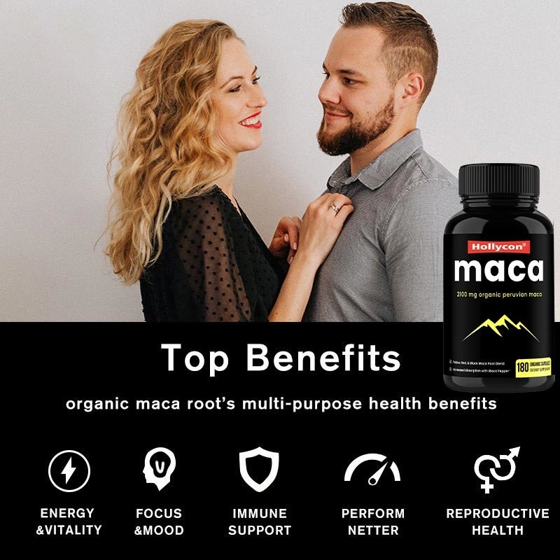 อาหารเสริม HACCP OEM เพิ่มแคปซูลราก Maca อินทรีย์พลังงานสำหรับผู้ชายผู้หญิง