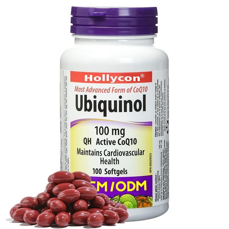 อาหารเสริมเพื่อสุขภาพ OEM สนับสนุนสุขภาพหัวใจและหลอดเลือด C Ubiquinol Coenzyme Q10 Softgel Capsules for Healthy Heart Q10