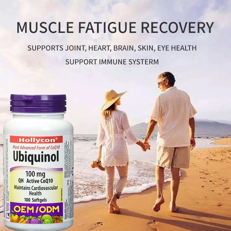 อาหารเสริมเพื่อสุขภาพ OEM สนับสนุนสุขภาพหัวใจและหลอดเลือด C Ubiquinol Coenzyme Q10 Softgel Capsules for Healthy Heart Q10