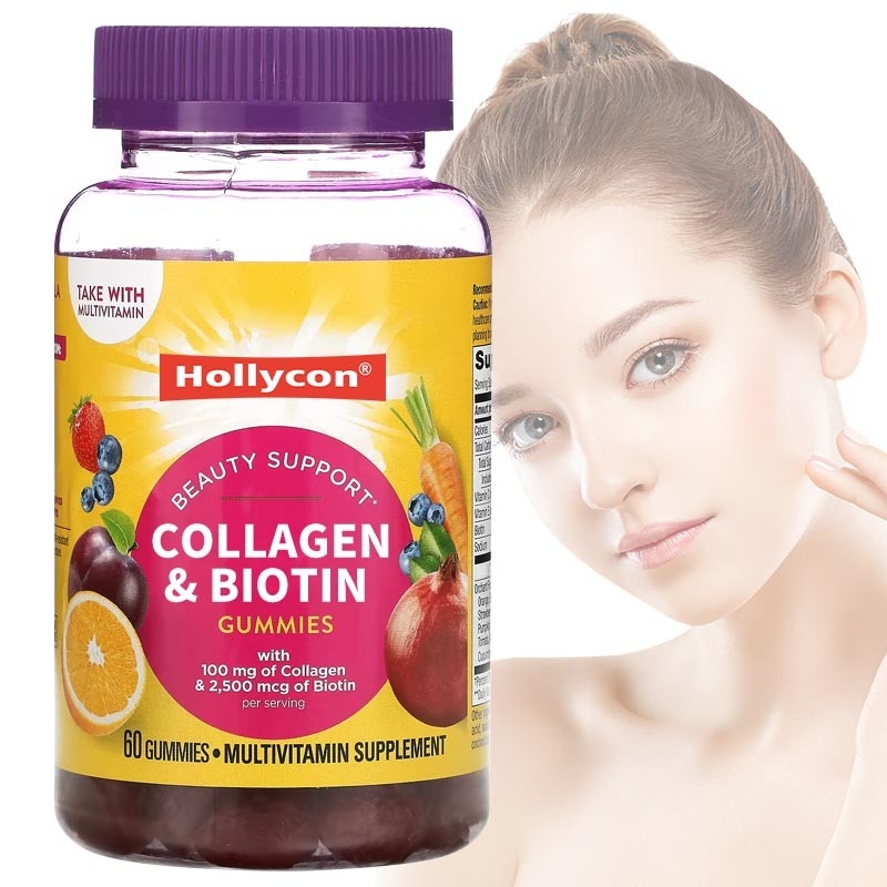 OEM Cleanroom Red Biotin Vitamin Gummies 30 เสิร์ฟต่อคอนเทนเนอร์การผลิตที่ไม่ก่อให้เกิดมลพิษ