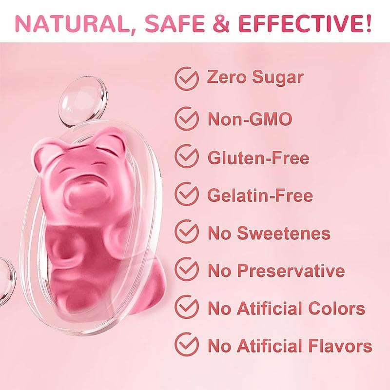 OEM Cleanroom Red Biotin Vitamin Gummies 30 เสิร์ฟต่อคอนเทนเนอร์การผลิตที่ไม่ก่อให้เกิดมลพิษ