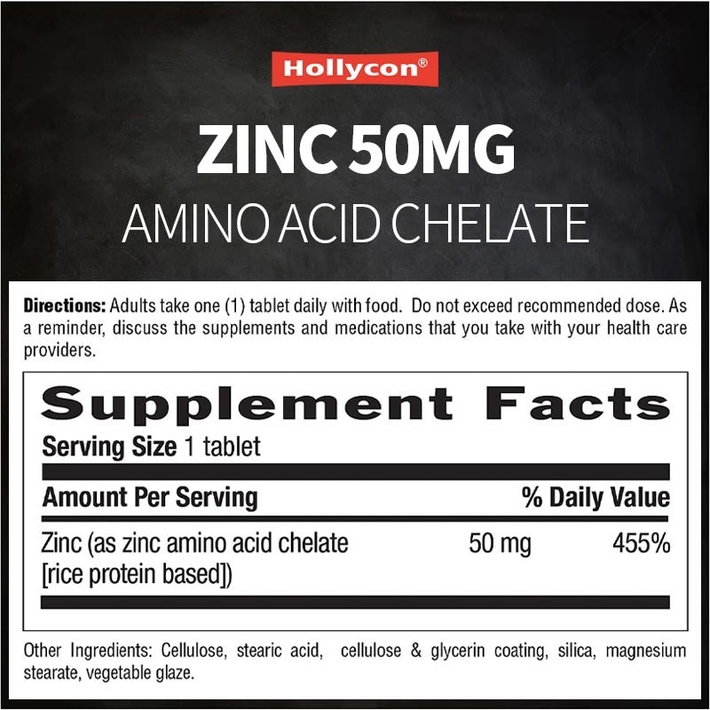 OEM & ODM เบลล์ส่วนตัว ซิงค์ 50mg แมมโนแอซิดเคลาต แผ่น 100ct รับรองว่าไม่มีกลูเทน