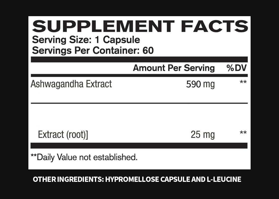 60pcs Ashwagandha Root Extract Capsules อาหารเสริมที่ช่วยอารมณ์และความแข็งแรง เพื่อบรรเทาความเครียดโดยธรรมชาติ