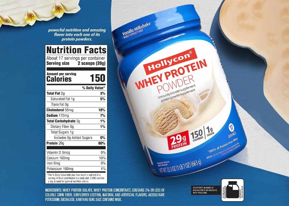 อาหารเกรด Whey Protein Powder สําหรับการเพิ่มแรงกล้ามเนื้อ