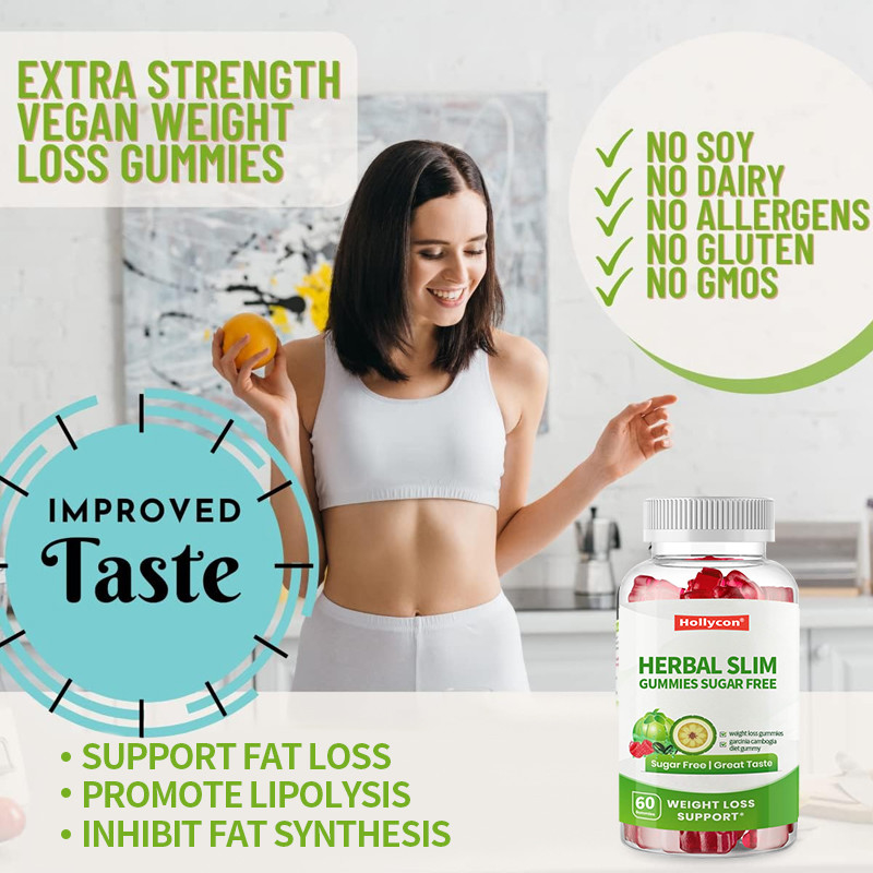 ปรับปรุงสมุนไพร Slim Gummies แซงเกอร์ฟรี การลดน้ําหนัก Gummies มะเขือเทศแอปเปิ้ล Garcinia Cambogia อาหาร Gummy