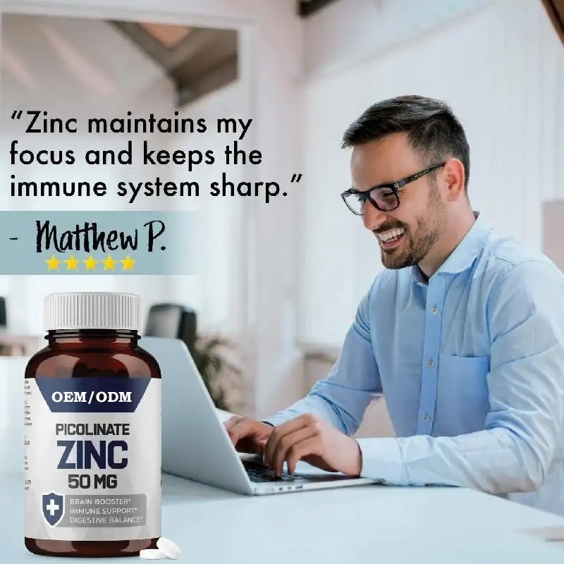 OEM Zinc Picolinate 30mg อาหารเสริมที่ดูดซึมได้ดีสําหรับการเติบโต