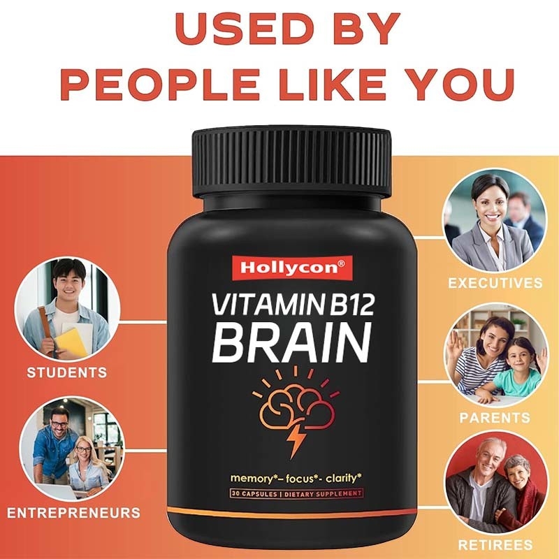 การสนับสนุน OEM วิตามินสําคัญ อาหารเสริมสมองสําหรับความจํา วิตามินบี 12 แคปซูลสมอง