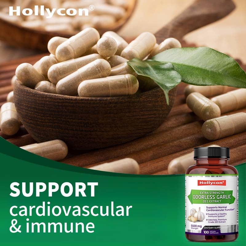 สนับสนุน OEM สารสกัดจากกระเทียมออร์แกนิคที่ไม่มีกลิ่น Antioxidant สําหรับกระเทียมผู้ใหญ่ แคปซูล vegan