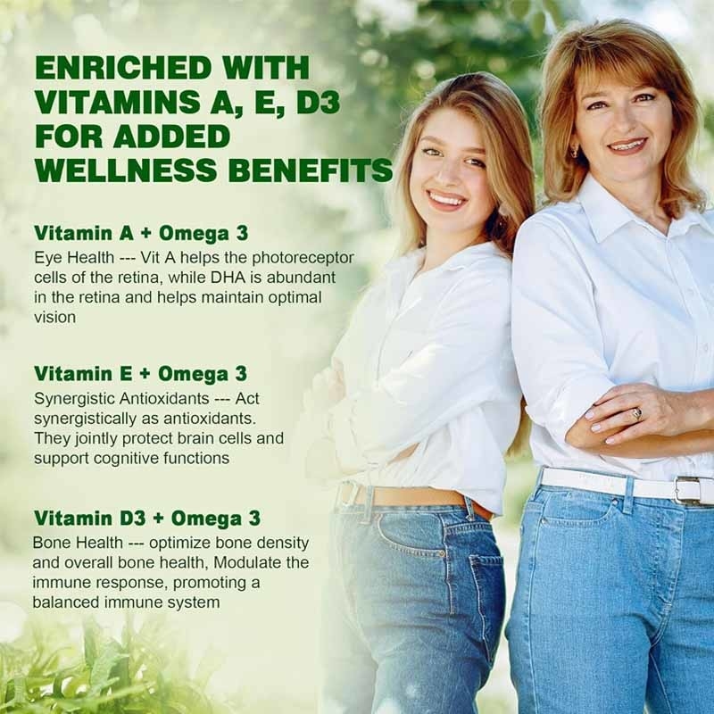OEM สนับสนุน DHA วิตามิน E A D3 สําหรับสมองตา อุจจาระ
