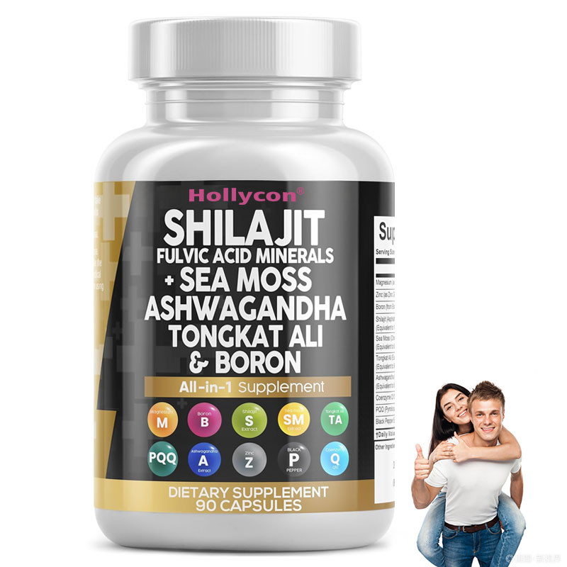 OEM Ashwagandha Tongkat Ali Boron แม็กนีเซียมสําหรับผู้ชาย Fulvic Acid Shilajit แคปซูล