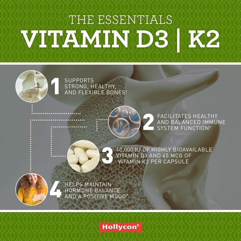 OEM Vegan คุ้มครองภูมิคุ้มกัน วิตามิน D3+K2 MK7 อาหารสําหรับผู้ใหญ่ วิตามิน D3 K2 แคปซูล