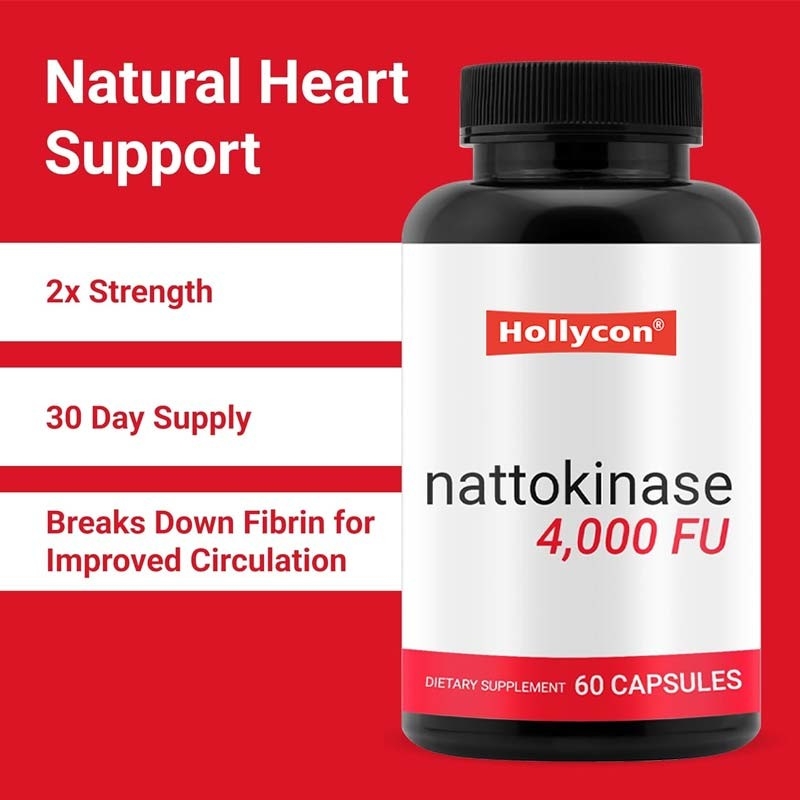 OEM Organic 4000 FU ต่อบริการ การสนับสนุนสุขภาพหัวใจสําหรับผู้ใหญ่ Nattokinase Capsules
