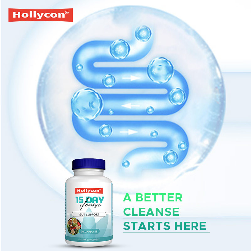 OEM Hollycon 15 วัน ทําความสะอาด แคปซูลลําไส้และลําไส้ใหญ่ เซนนา ใบสนับสนุนลําไส้ ทําความสะอาด Detox
