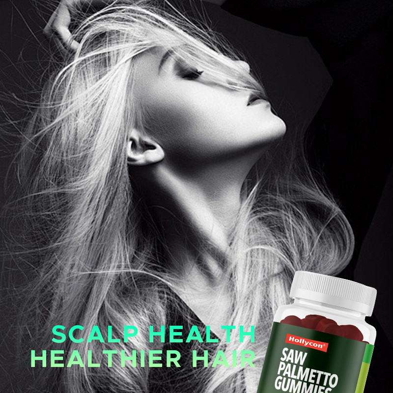 Saw Palmetto Gummies สําหรับสุขภาพผิวหนัง 75mg สารสกัด Saw Palmetto สําหรับการสนับสนุนผม
