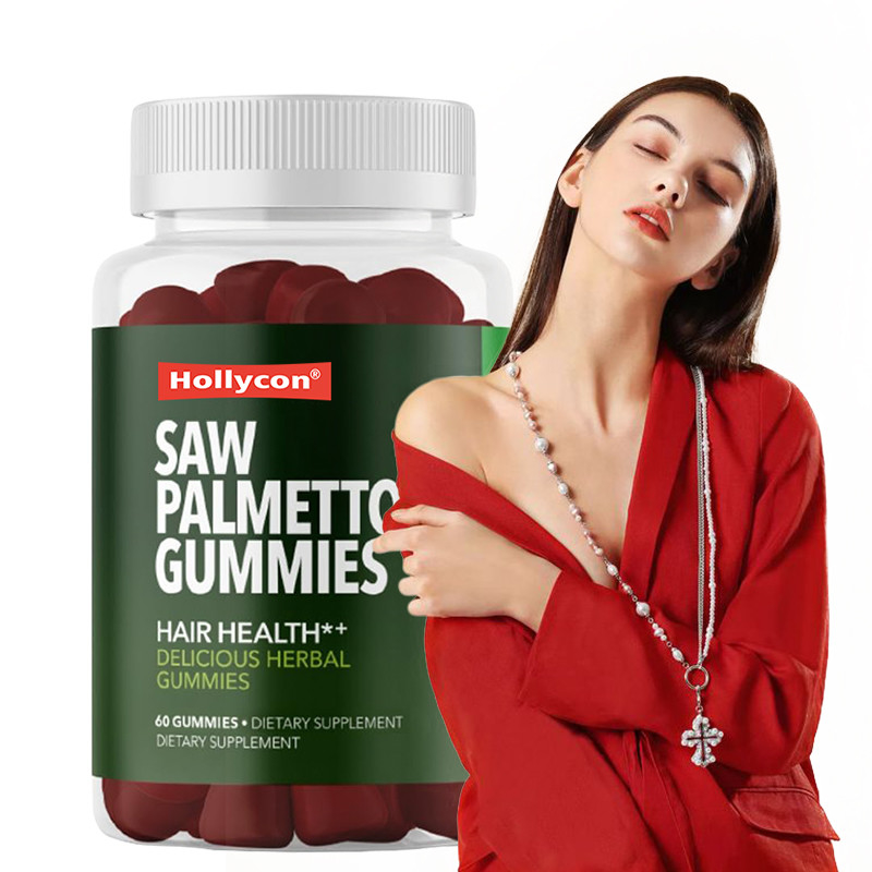 Saw Palmetto Gummies สําหรับสุขภาพผิวหนัง 75mg สารสกัด Saw Palmetto สําหรับการสนับสนุนผม