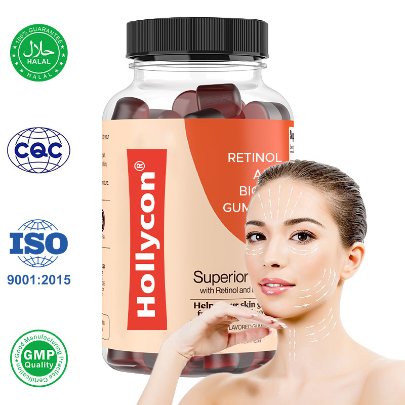 ยางยาง retinol ผิวหนังที่มีบิโอตินสําหรับผิวที่สว่าง ผมและเล็บ