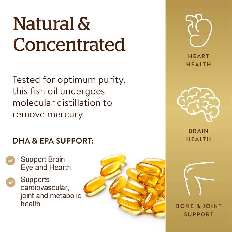 น้ํามันปลา Softgels สนับสนุนสมอง หัวใจและสุขภาพข้อ ด้วยกรดไขมันโอเมก้า 3