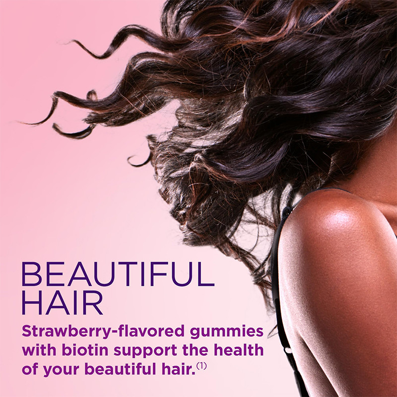 ผิวหนังผมและเล็บ ยางยางยางสําหรับการเติบโตของผม 2500mcg Biotin ยางยางยางสําหรับผู้หญิง