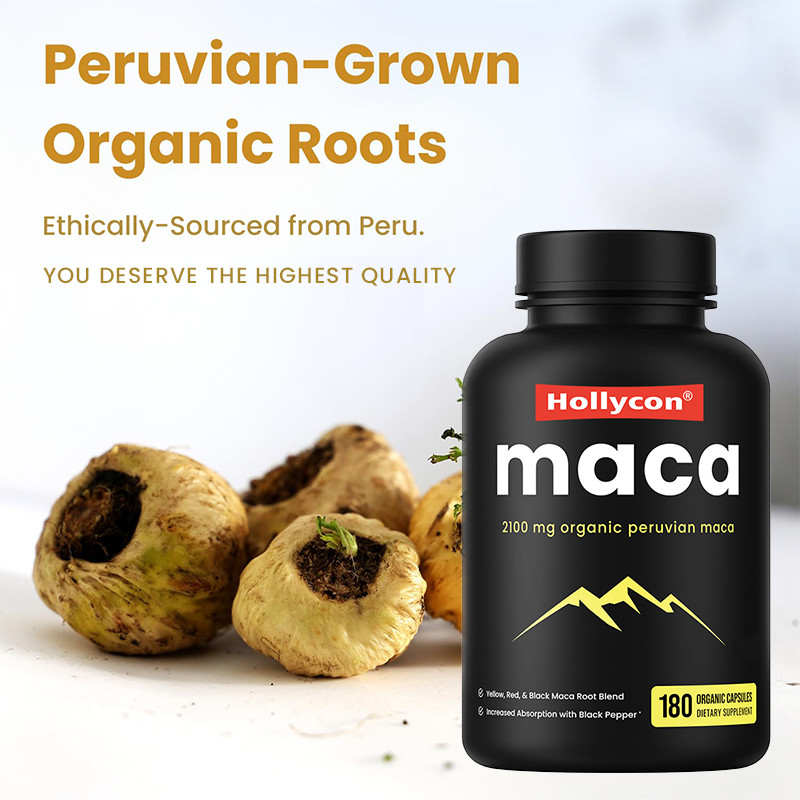 แคปซูล Maca Root สําหรับผู้ชาย 2100mg สารผสมราก Maca อินทรีย์ สําหรับการสนับสนุนอารมณ์
