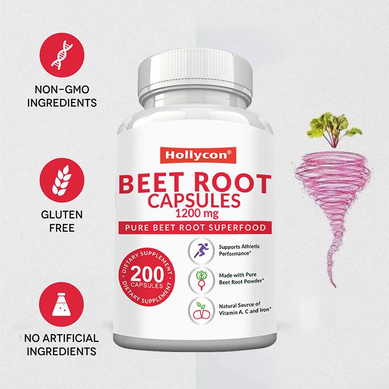 OEM แคปซูลรากเบ็ตสําหรับการสนับสนุนความดันโลหิต แคปซูลผงรากเบ็ต 1200mg