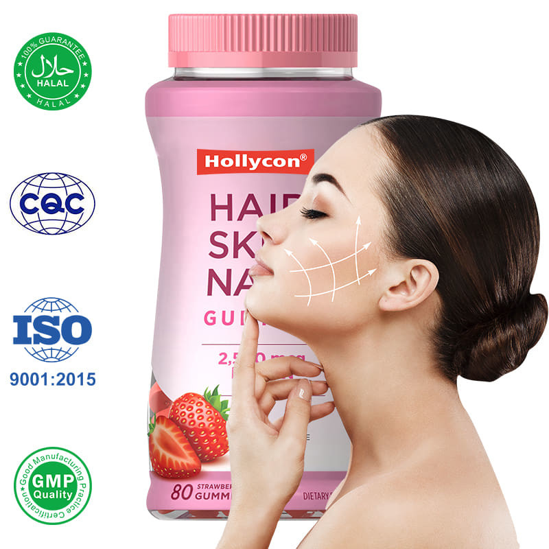 ผิวหนังผมและเล็บ ยางยางยางสําหรับผู้หญิง 2500mcg บิโอตินสําหรับการเติบโตของผม