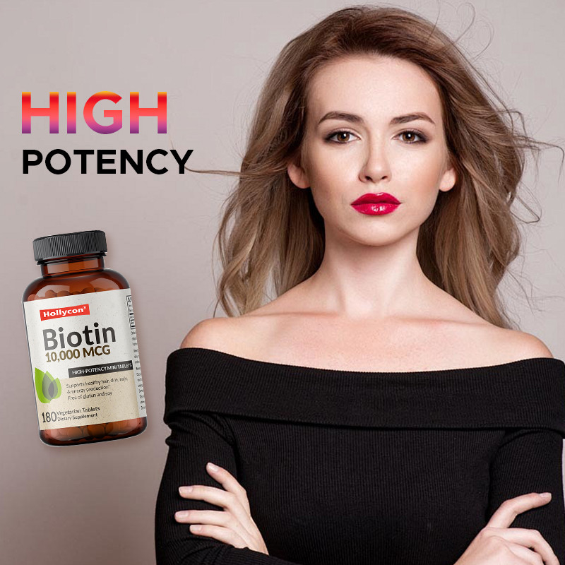 OEM บิโอติน แคปซูลสําหรับการเจริญเติบโตของผม 10,000mcg บิโอตินสําหรับผิวและเล็บที่แข็งแรง