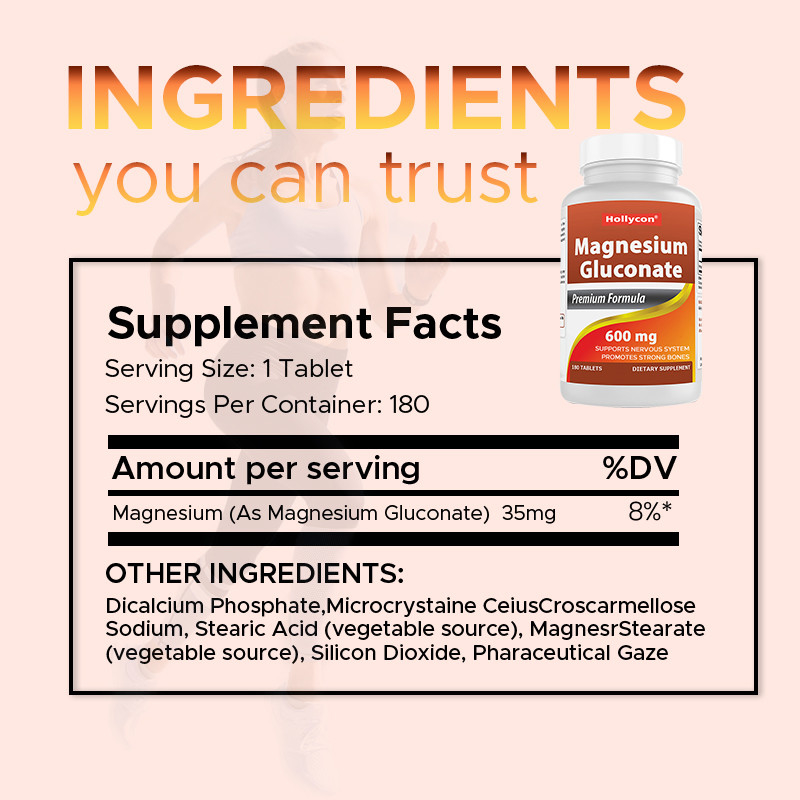 แมกนีเซียมกลีซินาท แผ่นสําหรับกระดูกแข็งแรง แมกนีเซียม 35mg แผ่นสําหรับระบบประสาท