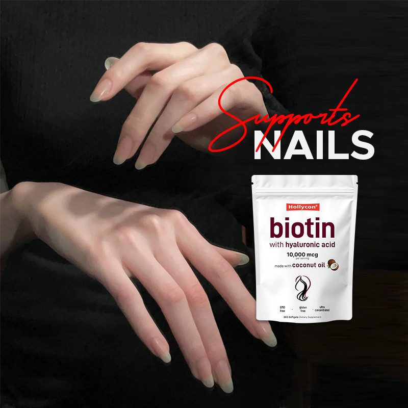 อาหารเสริมบิโอติน 10,000mcg Biotin Softgels สําหรับผมและผิวที่สุขภาพดี Biotin Softgels
