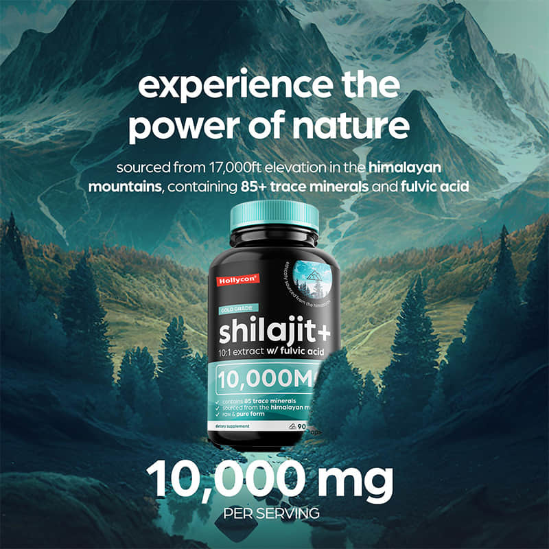 OEM Pure Himalayan Shilajit 10000mg แคปซูล Shilajit ออร์แกนิค สําหรับการสนับสนุนภูมิคุ้มกัน
