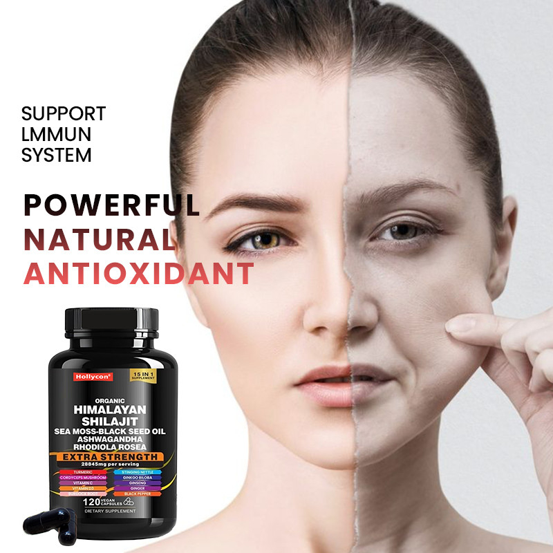 OEM Organic Pure Himalayan Shilajit Capsules สําหรับการสนับสนุนระบบภูมิคุ้มกัน