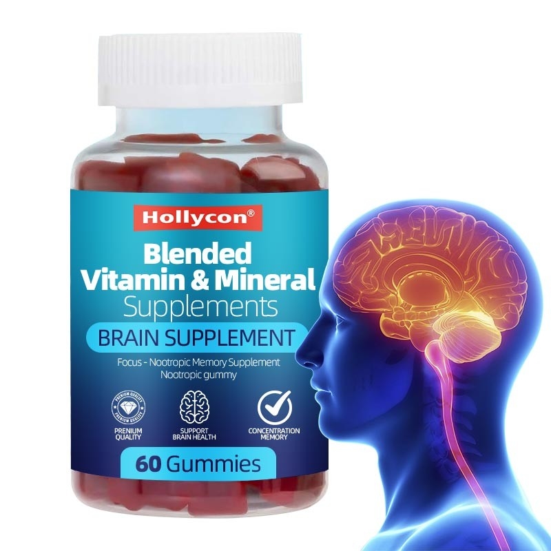 OEM อาหารเสริมสมองเพื่อความจําและความมุ่งมั่น อาหารเสริมความจํา Nootropic อาหารเสริมความจํา Gummy สําหรับสุขภาพสมอง ความมุ่งมั่น จิตใจและความรู้