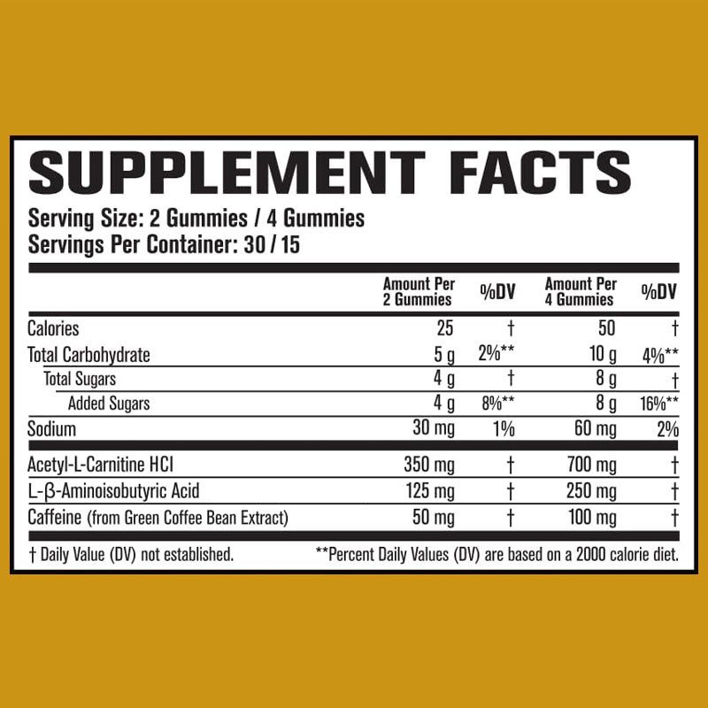OEM Thermogenic Fat Burner & Appetite Suppressant Gummies with Acetyl-L-Carnitine HCL, MitoBurn, Gummies ลดน้ําหนัก