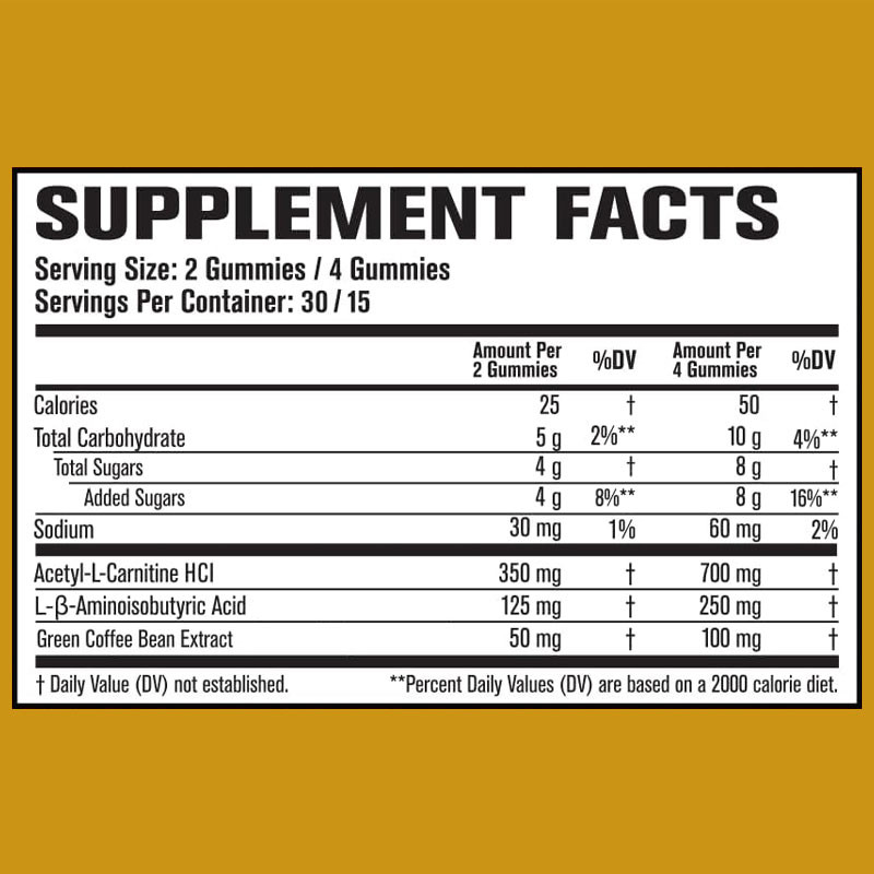 OEM Thermogenic Fat Burner & Appetite Suppressant Gummies with Acetyl-L-Carnitine HCL, MitoBurn, Gummies ลดน้ําหนัก
