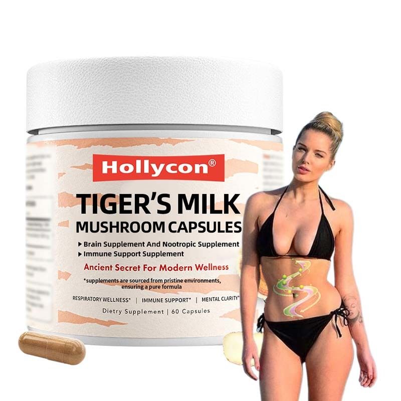 อาหารเสริมเห็ดช่วยบำรุงผม การเจริญเติบโตของลำไส้ สมอง ปอด สุขภาพ การรับรู้ การหายใจ แคปซูลเห็ดนมเสือ