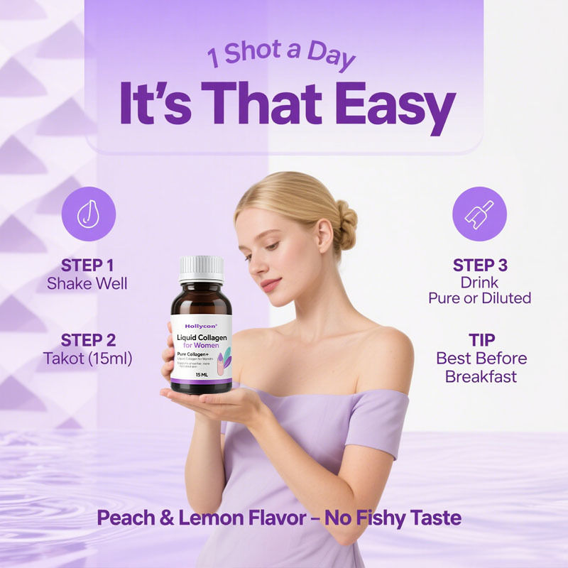 คอลลาเจนบริสุทธิ์+ คอลลาเจนเหลวสำหรับผู้หญิง - เปปไทด์ทางทะเล 4000 มก. สำหรับผิวที่เปล่งปลั่ง, สุขภาพผมและเล็บ - กรดไฮยาลูโรนิก, วิตามิน E,